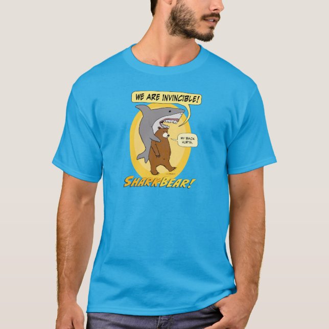 Funny Shark and Bear T-shirt (Front)