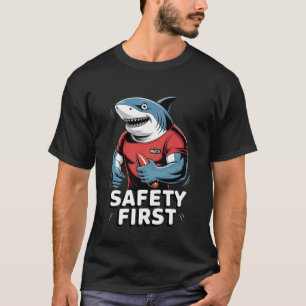 Funny shark as a guard with safety, funny T-Shirt
