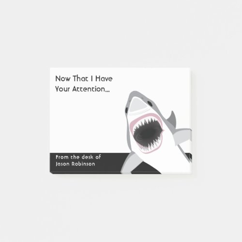 Funny Shark Attack Attention Getting Memo Post_it Notes