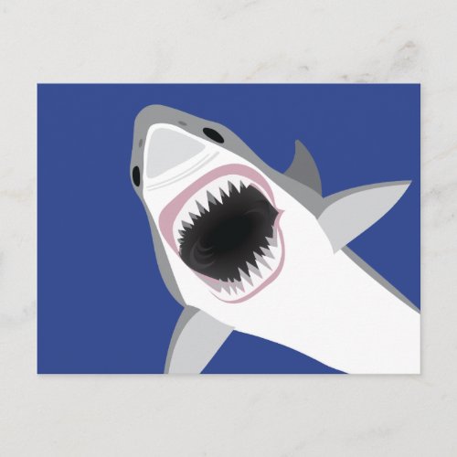 Funny Shark Attack Great White Shark Postcard