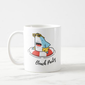 Funny Shark Beach Party Coffee Mug by Hodge_Retailers at Zazzle