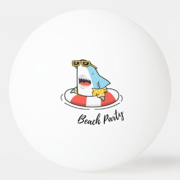 Funny Shark Beach Party Tote Bag Ping Pong Ball by Hodge_Retailers at Zazzle
