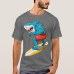 Funny Shark Birthday Summer Surfer Bday Surfboard  T-Shirt<br><div class="desc">Funny Shark Birthday Summer Surfer Bday Surfboard  .</div>