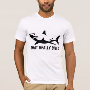 Funny Shark bites T-shirt, mens T-Shirt