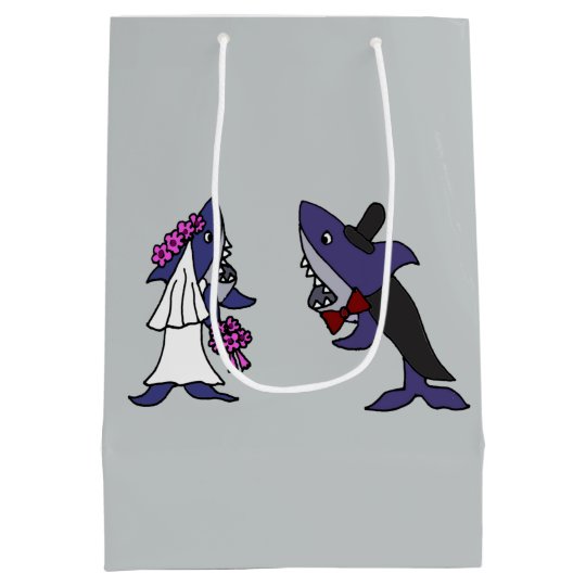 Funny Shark Bride And Groom Gift Bag Zazzle Com