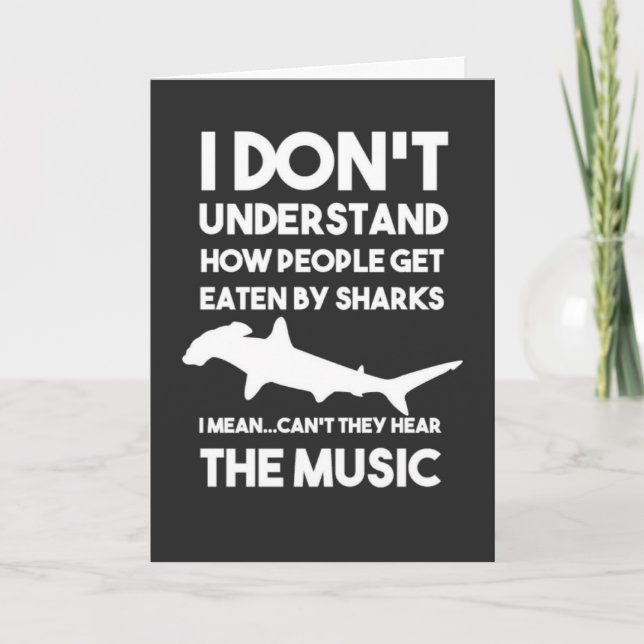 Funny Shark Cards Humorous Humor Ocean For Him Her (Front)