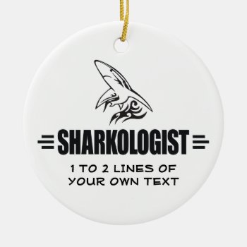 Funny Shark Ceramic Ornament by OlogistShop at Zazzle