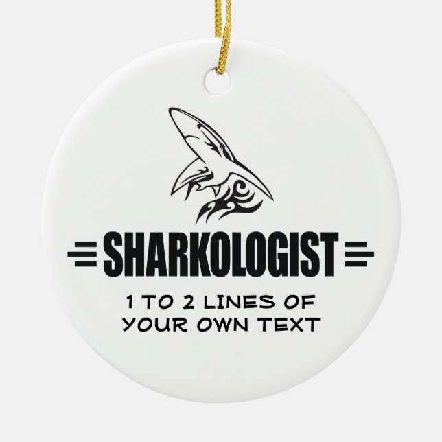Funny Shark Ceramic Ornament (Front)