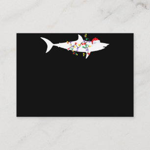 Funny Shark Christmas Lights Santa Hat Xmas Gift Business Card