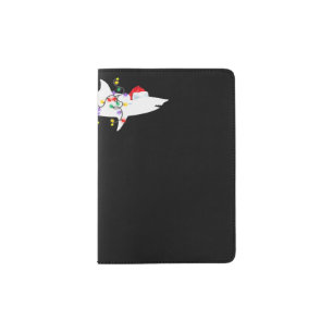 Funny Shark Christmas Lights Santa Hat Xmas Gift Passport Holder