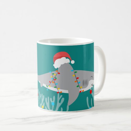 Funny Shark Christmas With Name Coffee Mug