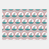 Funny Shark Christmas Wrapping Paper Sheet Set (Front 3)