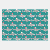 Funny Shark Christmas Wrapping Paper Sheet Set (Front)