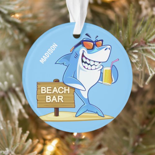 Funny Shark custom name ornament