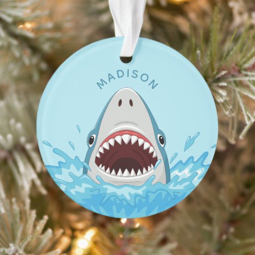 Funny Shark custom name ornament