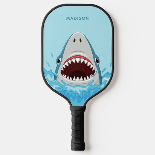 Funny Shark custom name Pickleball Paddle