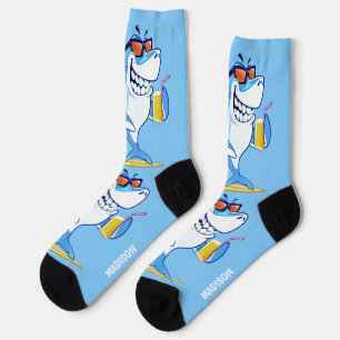 Funny Shark custom name Socks