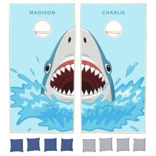 Funny Shark custom names Cornhole Set