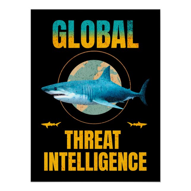 Funny Shark Cyber Security Expert Poster (Front)