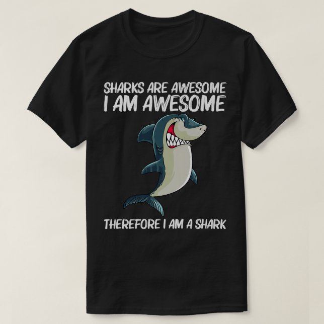 Funny Shark Design For Men Women White Shark Lover T-Shirt (Design Front)