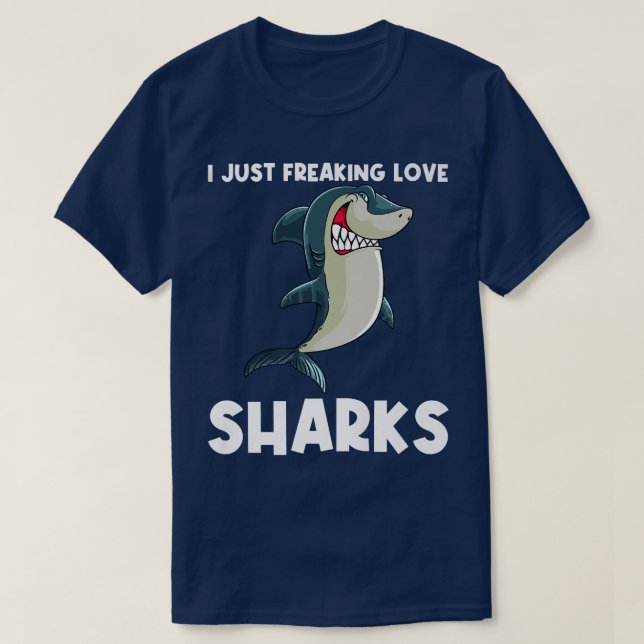Funny Shark Design For Men Women White Shark Lover T-Shirt (Design Front)