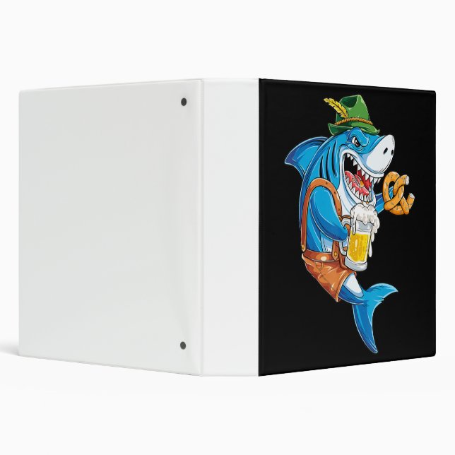 Funny Shark Drink Beer - Crazy Shark Gifts 3 Ring Binder (Background)