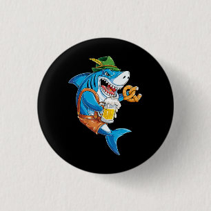 Funny Shark Drink Beer - Crazy Shark Gifts Button