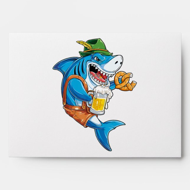 Funny Shark Drink Beer - Crazy Shark Gifts Envelope (Front)