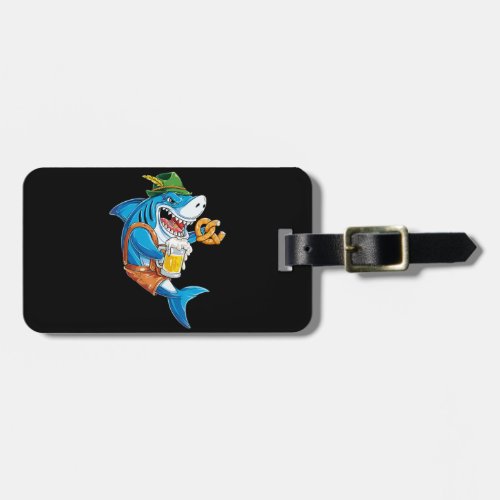 Funny Shark Drink Beer _ Crazy Shark Gifts Luggage Tag