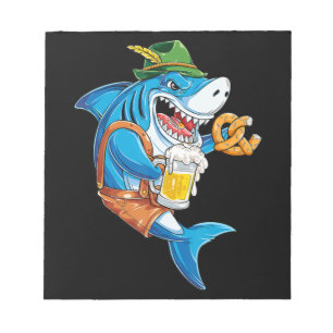 Funny Shark Drink Beer - Crazy Shark Gifts Notepad