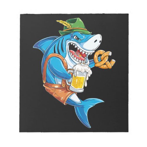 Funny Shark Drink Beer _ Crazy Shark Gifts Notepad