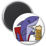 Funny Shark Drinking Beer Magnet at Zazzle