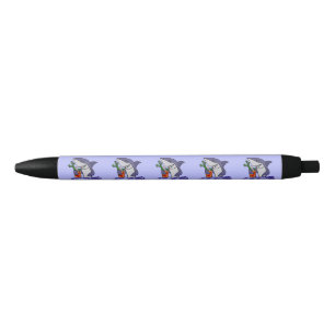 Funny Shark Drinking Bloody Mary Cartoon Pen