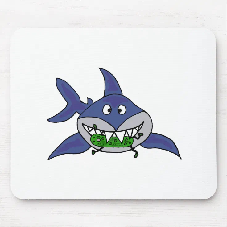 Funny Shark Eating Pickle Man Cartoon Mouse Pad | Zazzle Funny Shark Eating Pickle Man Cartoon Mouse Pad | Zazzle