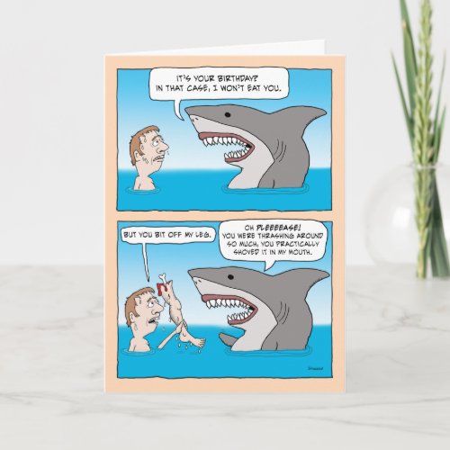 Funny Shark Encounter Birthday Card | Gabriel Angel Design