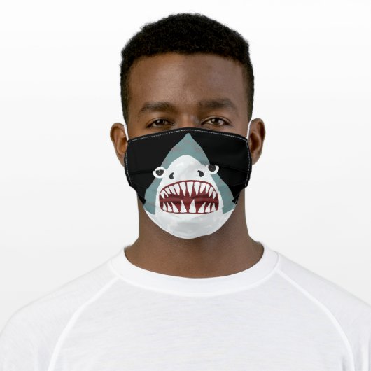 Funny Shark Face Kids Cartoon with Big Eyes Adult Cloth Face Mask (Worn)