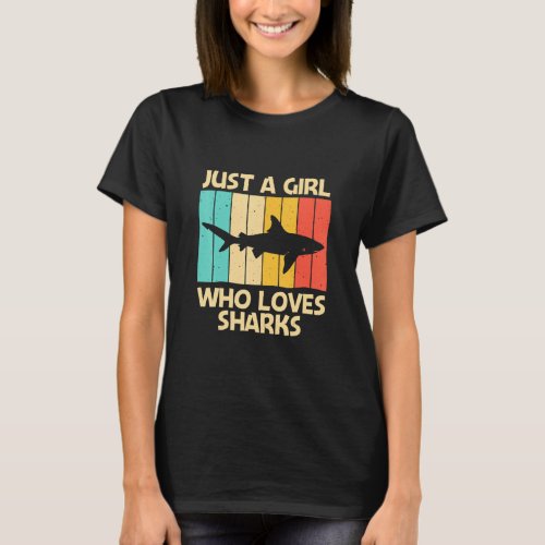 Funny Shark For Girls Kid Hammerhead Tiger Sharks  T_Shirt