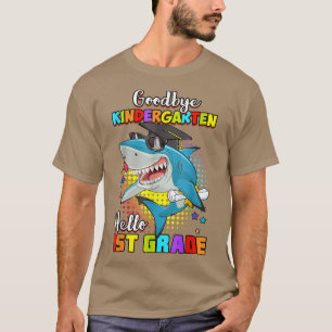 Funny Shark Goodbye Kindergarten Graduation Hello T-Shirt
