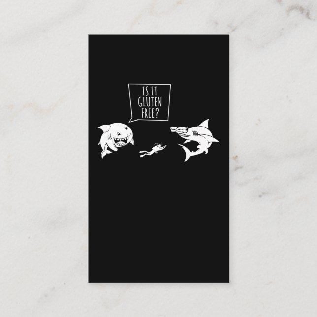 Funny Shark Humor Scuba Diver Joke Business Card (Front)