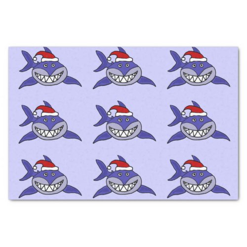 Funny Shark in Santa Hat Christmas Tissue Paper