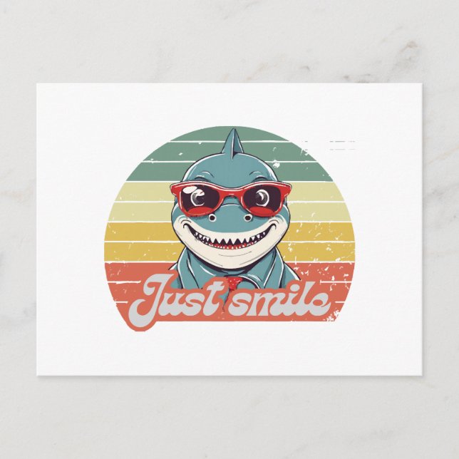 Funny shark invite you to smile (Front)
