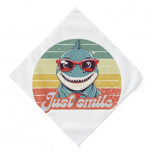 Funny shark invite you to smile bandana (Front)