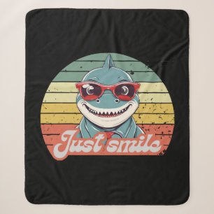 Funny shark invite you to smile sherpa blanket