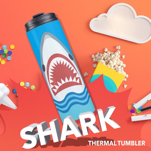 Funny Shark Jaws Cartoon Thermal Tumbler