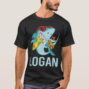 Funny Shark - Logan Name T-Shirt