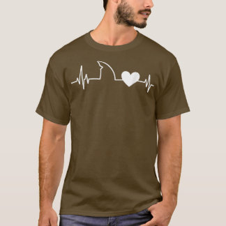 Funny Shark Lover Shark Heartbeat Kids Men Women T-Shirt