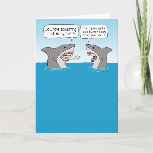 Funny Shark Making a Bad Joke Birthday Card