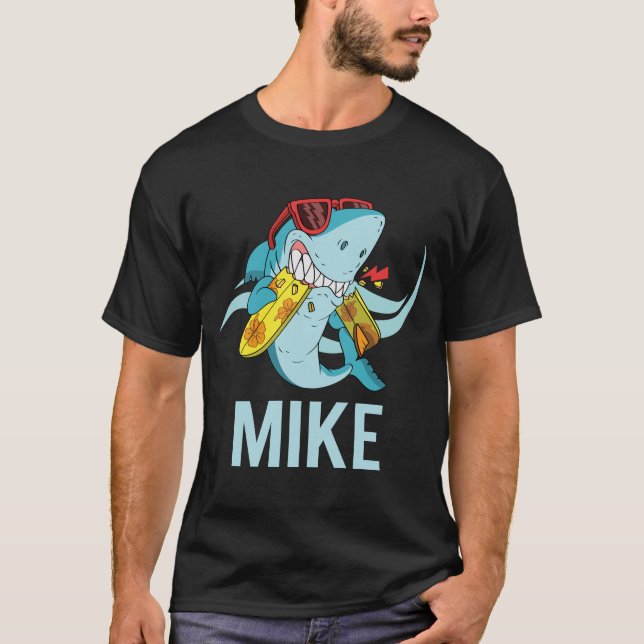 Funny Shark - Mike Name T-Shirt (Front)