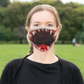 Funny Shark Mouth Adult Cloth Face Mask (Outside)