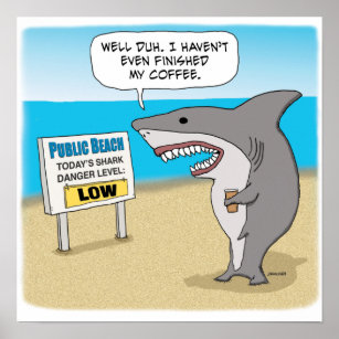 Funny Shark Cartoon Posters & Prints | Zazzle